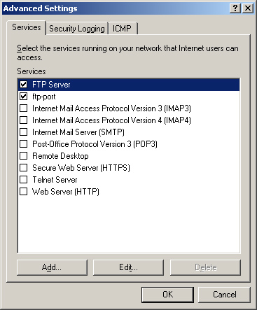 Advanced firewall settings